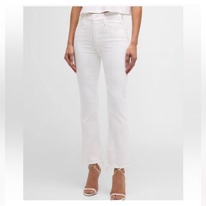 MOTHER Hustler Ankle FrayWhite Jeans